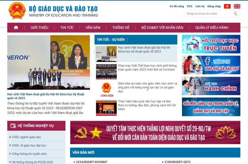 Cổng thông tin điện tử Bộ Giáo dục và Đào tạo