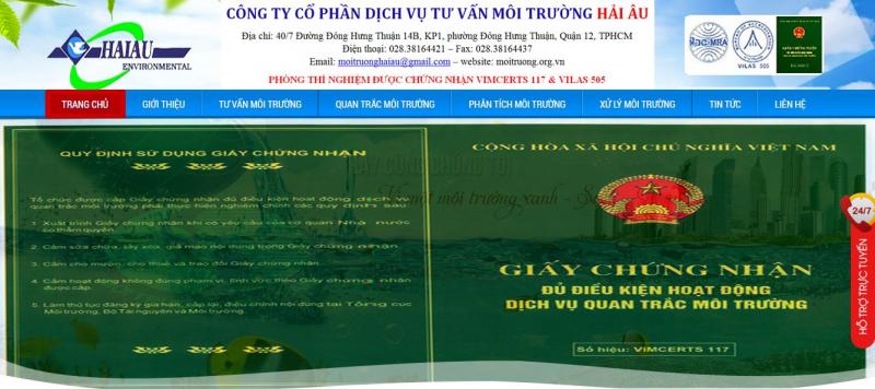 Công ty cổ phần dịch vụ tư vấn môi trường Hải Âu