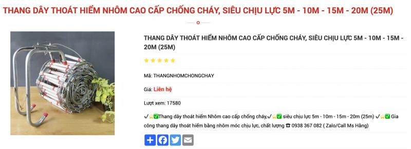 Thang dây thoát hiểm tại Phát Đạt