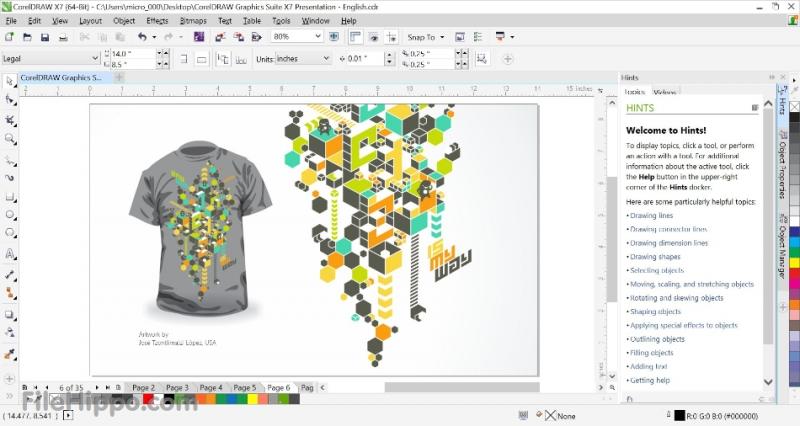 Một màn hình thiết kế của CorelDRAW