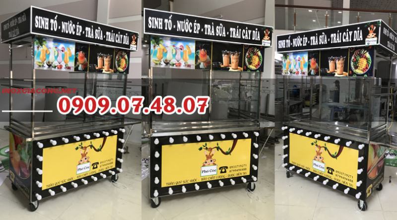 CTY TNHH TMDV KIỆT PHÁT cung cấp xe đẩy trà sữa bằng inox