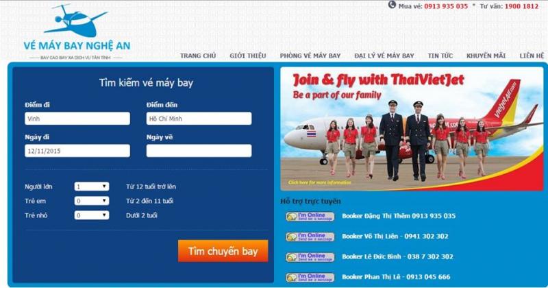 Đại lý vé máy bay Nghệ An