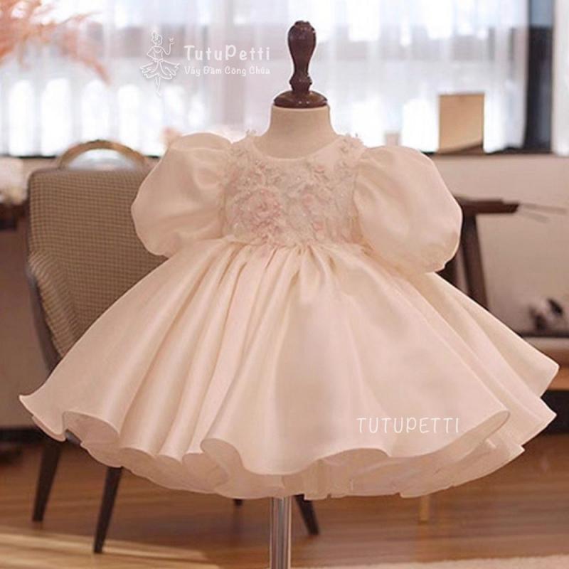 Đầm váy công chúa cho bé gái Tutupetti tay áo đèn lồng đáng yêu