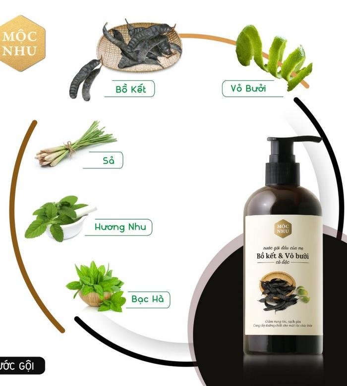 Dầu gội bồ kết Mộc Nhu