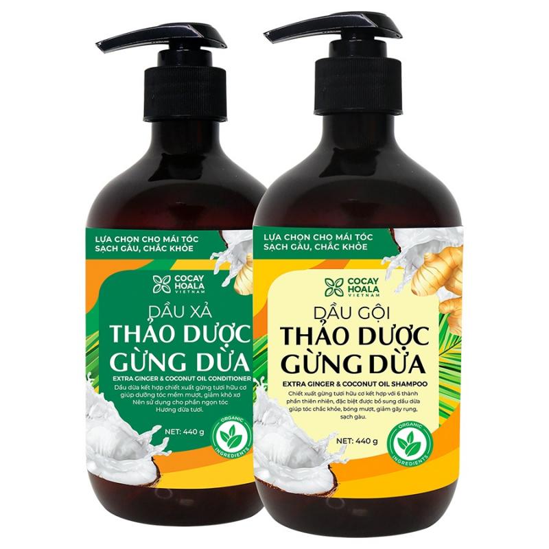 Dầu gội thảo dược hữu cơ gừng dừa Cocayhoala dành cho mẹ bầu thiên nhiên an toàn lành tính