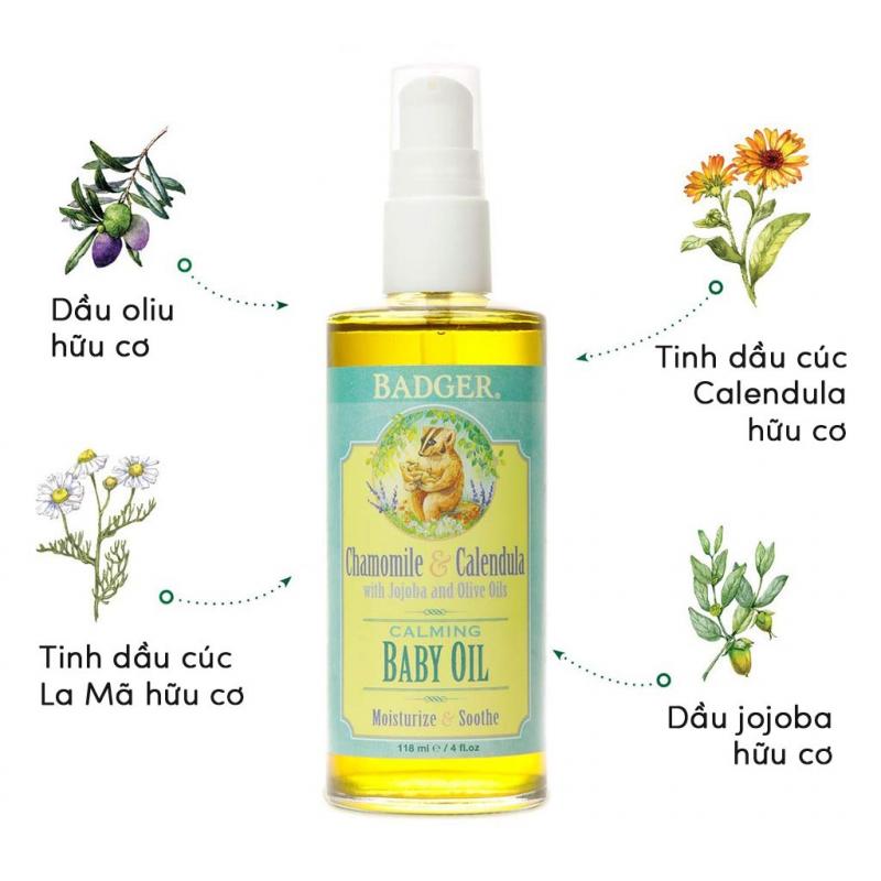 Dầu massage cho em bé Badger Baby Oil Organic