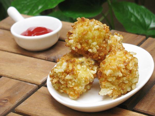 Đậu phụ tẩm cốm chiên giòn