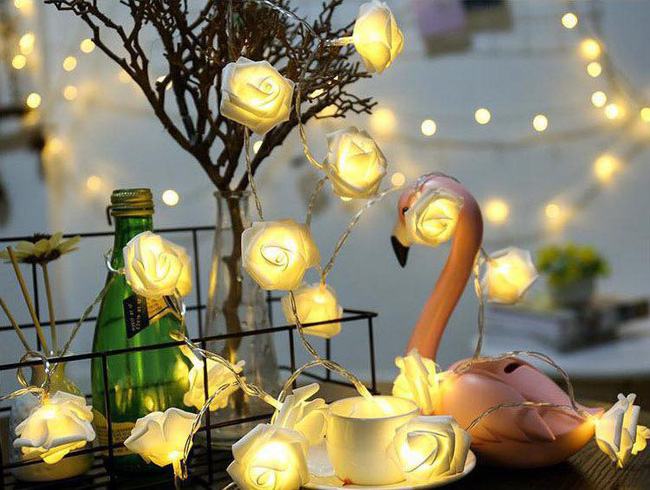 Đèn Led hình hoa hồng