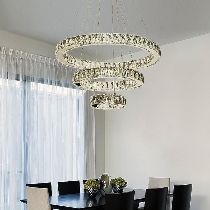 Đèn thả MONSKY HNAS pha lê cao cấp trang trí phòng ăn, phòng khách sang trọng (20-40-60cm).