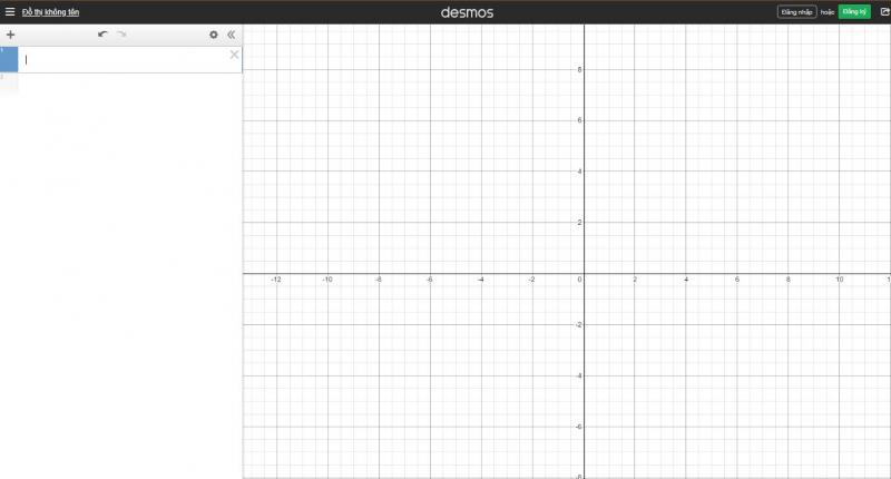 Giao diện của website Desmos Graphing Calculator