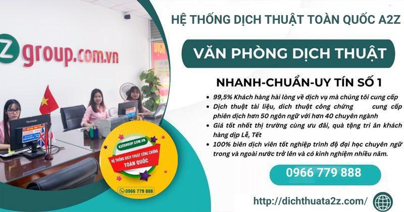 Dịch thuật - Công chứng A2Z