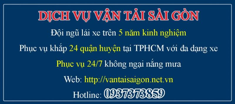 DỊCH VỤ VẬN TẢI SÀI GÒN