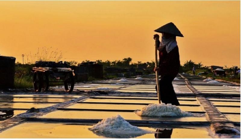 Những hạt muối được tạo thành từng đống
