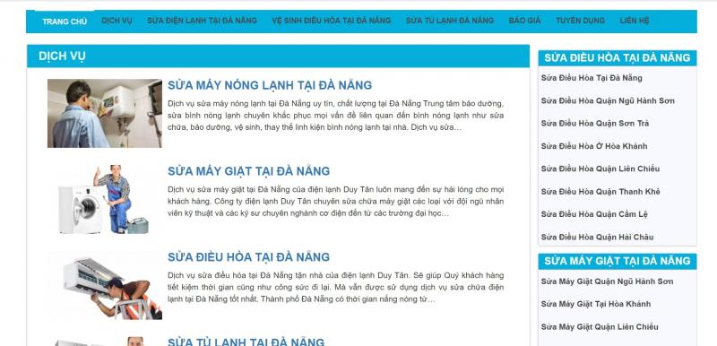 Giao diện chính website
