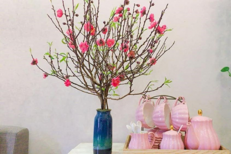 Đổ nước sạch vừa phải cho bình hoa