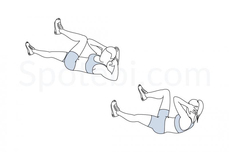 Động tác nằm nửa đi xe đạp