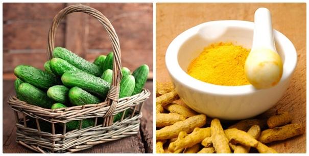 Trị thâm nách bằng dưa chuột và bột nghệ