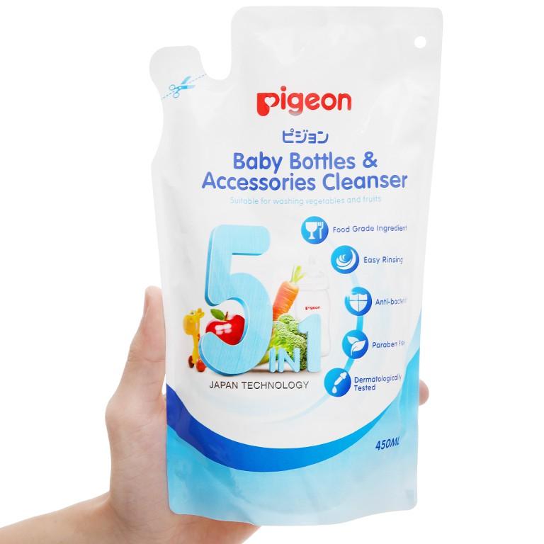 Dung dịch súc rửa bình sữa và rau củ quả Pigeon