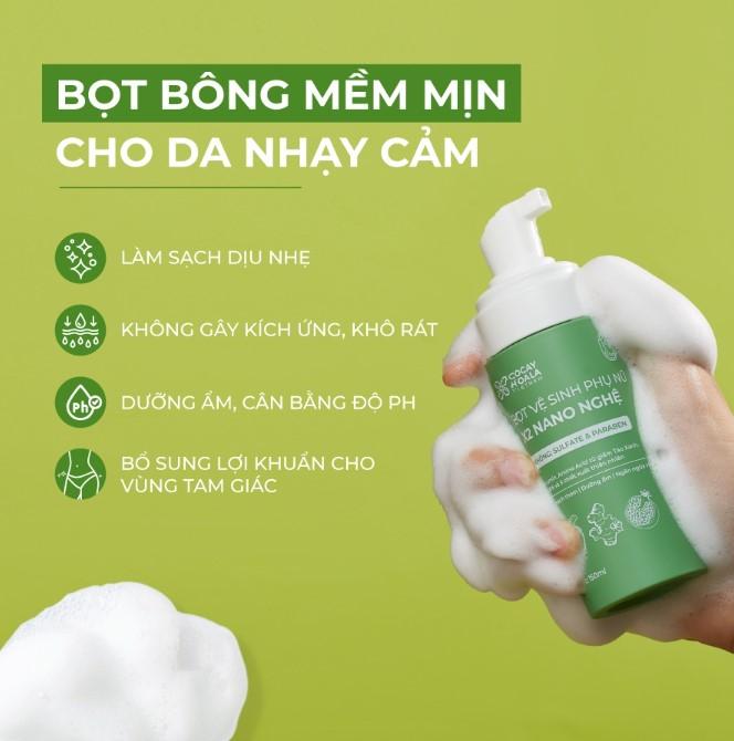 Dung dịch vệ sinh phụ nữ dạng bọt hữu cơ x2 nano nghệ Cocayhoala