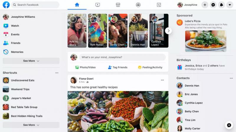 Giao diện Facebook