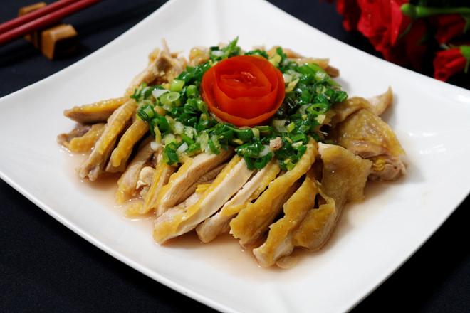 Gà hấp mỡ hành