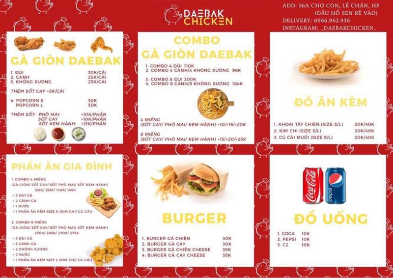 Gà rán Daebak Chicken: