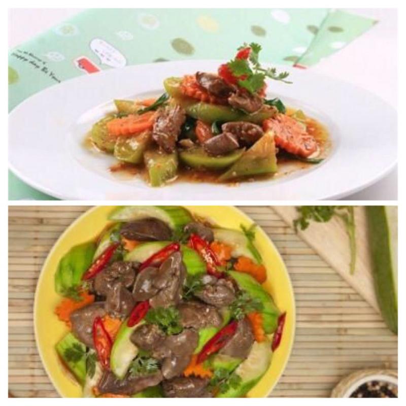 Gan ngỗng xào mướp