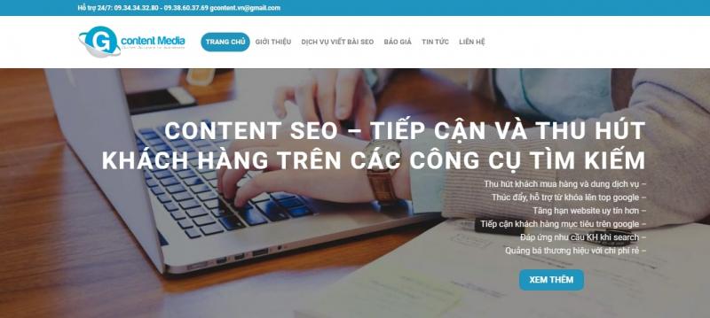 Công ty TNHH Gcontent Media chuyên cung cấp các dịch vụ viết bài thuê chất lượng giá rẻ, giúp các khách hàng nhanh chóng góp mặt trong top 10 bảng xếp hạng tìm kiếm Google.