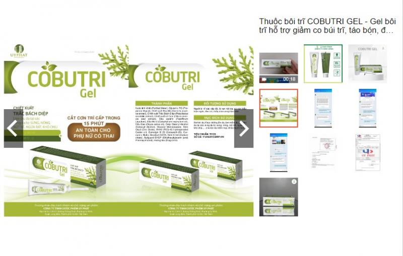 Gel bôi trĩ Cobutri
