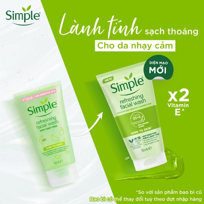 Gel rửa mặt Simple Kind To Skin Refreshing Facial Wash
