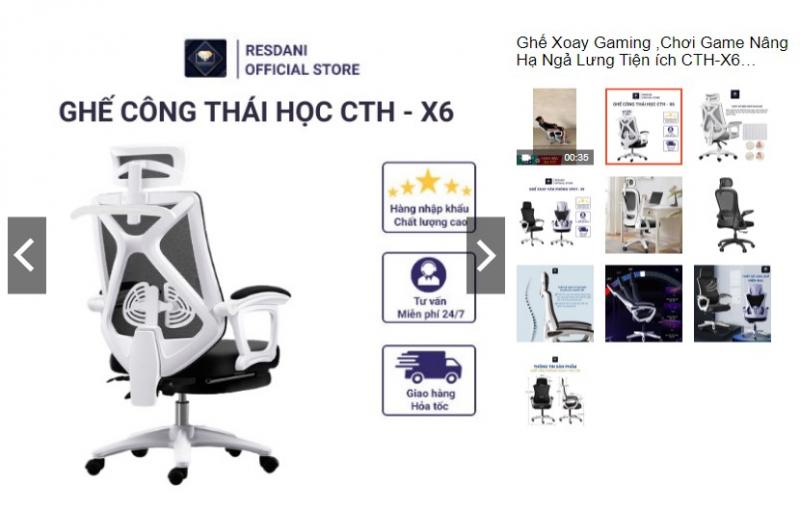 Ghế chơi game CTH-X6 Resdani