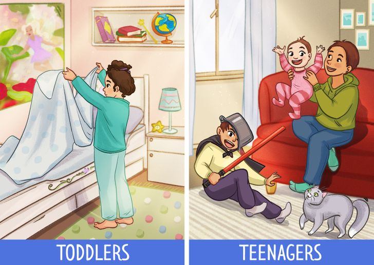 Giao cho con những công việc phù hợp với lứa tuổi