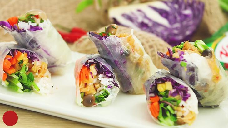 Gỏi cuốn chay cầu vồng