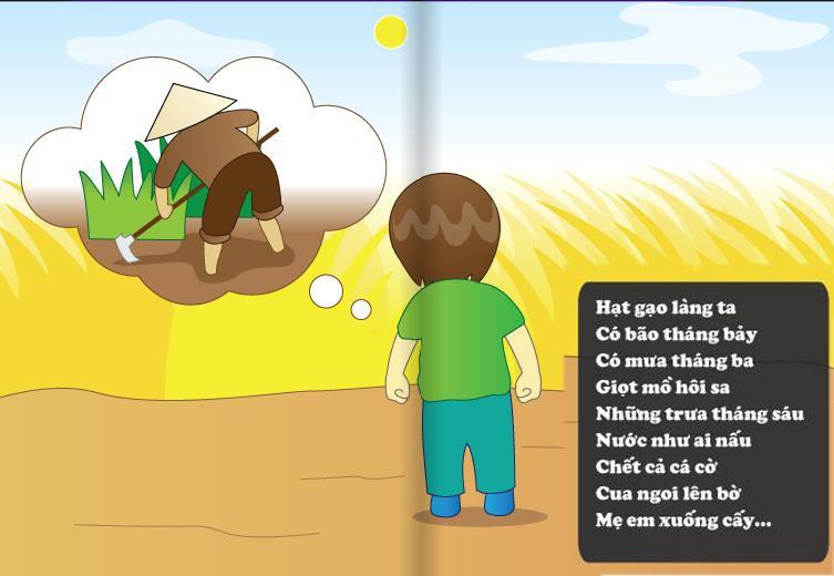Hạt gạo với bao khổ cực.