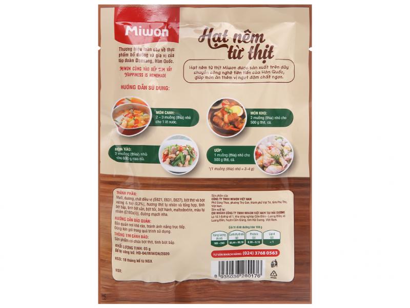 Hạt nêm từ thịt bổ sung xương và tủy Miwon