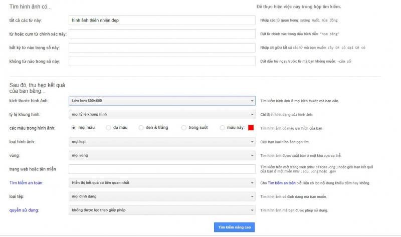 Cách tìm ảnh bằng công cụ tìm kiếm nâng cao trong Google.