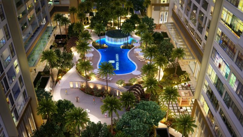 Cảnh quan Imperia Garden về đêm
