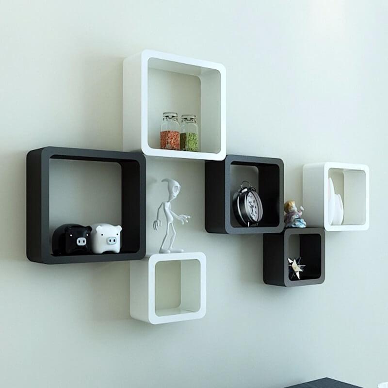 Kệ sách ghép ô chữ nhật phong cách