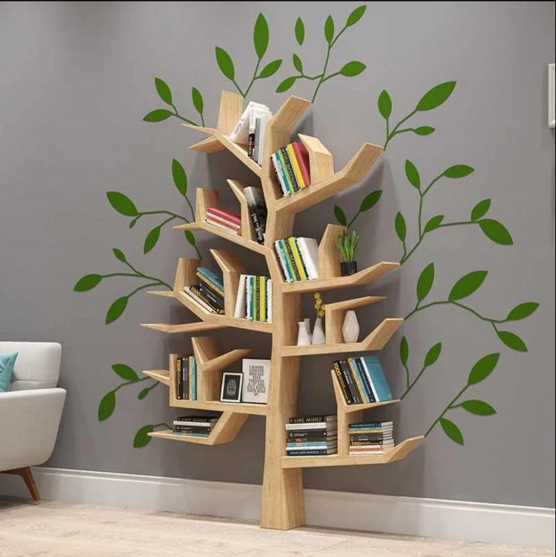 Kệ sách treo tường gỗ dáng cây