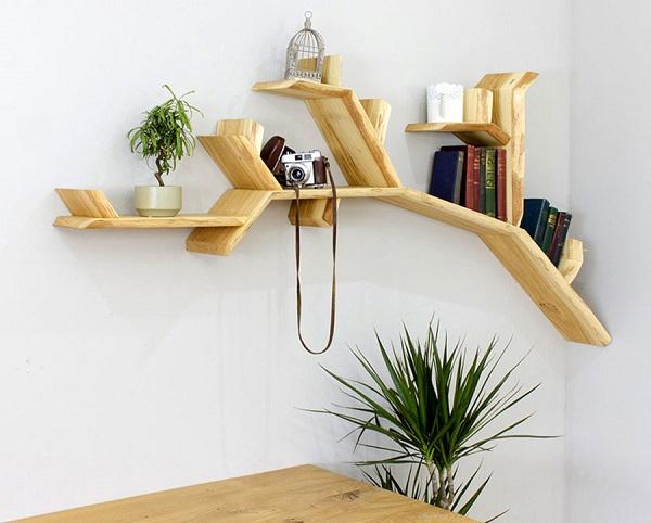 Kệ sách treo tường mô phỏng dấu ngã đặc biệt