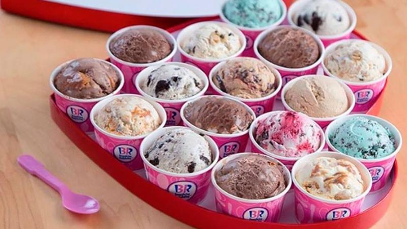 ﻿Kem Baskin Robbins với đủ các loại hương vị đặc biệt, thơm ngon