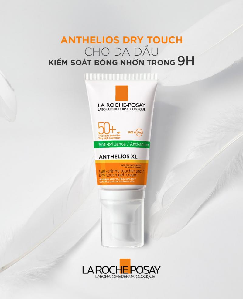 Kem chống nắng giúp kiểm soát bóng nhờn & bảo vệ da trước tia UVB UVA SPF 50+ La Roche-Posay Anthelios Dry Touch 50ml