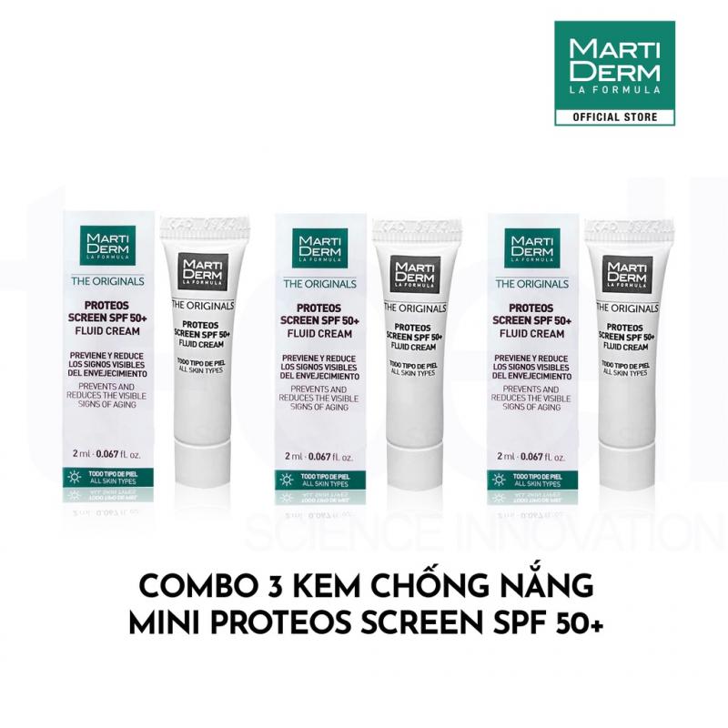 Kem chống nắng phổ rộng toàn diện ngừa lão hóa Martiderm The Originals Proteos Screen SPF50+ (3 tuyp x 2ml)