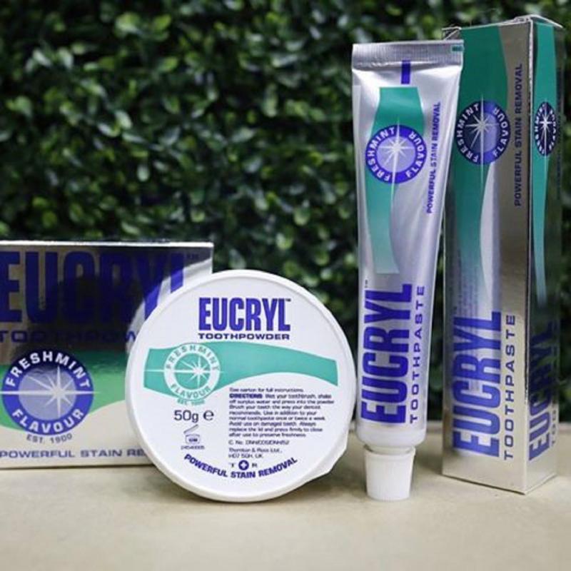 Kem đánh trắng răng, trị hôi miệng Eucryl Toothpaste 50ml của Anh