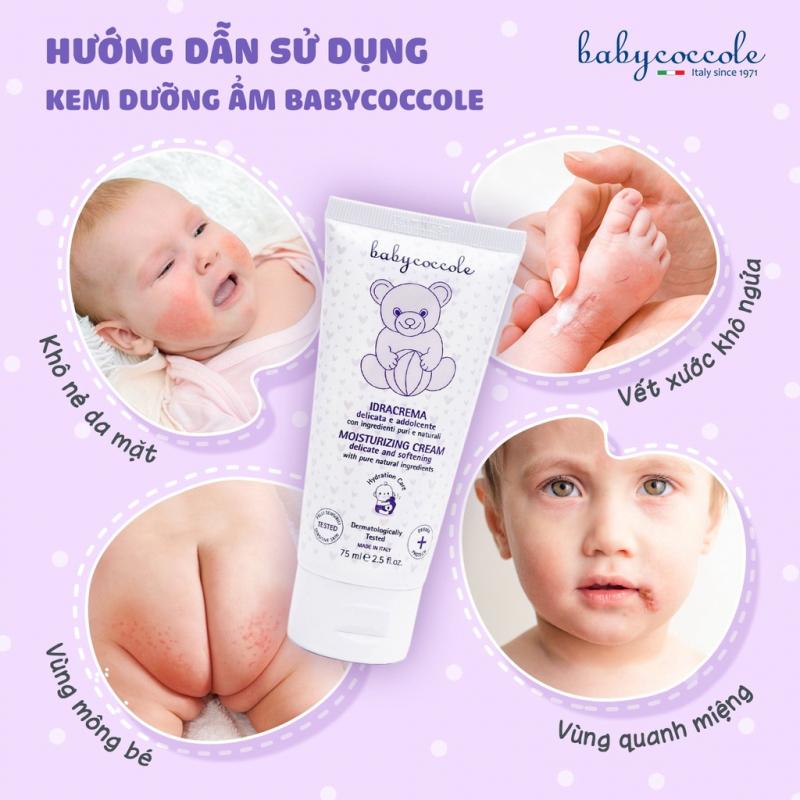 Kem dưỡng ẩm cho bé Babycoccole 0M+ dưỡng da trẻ em & em bé từ sơ sinh chiết xuất hạnh nhân