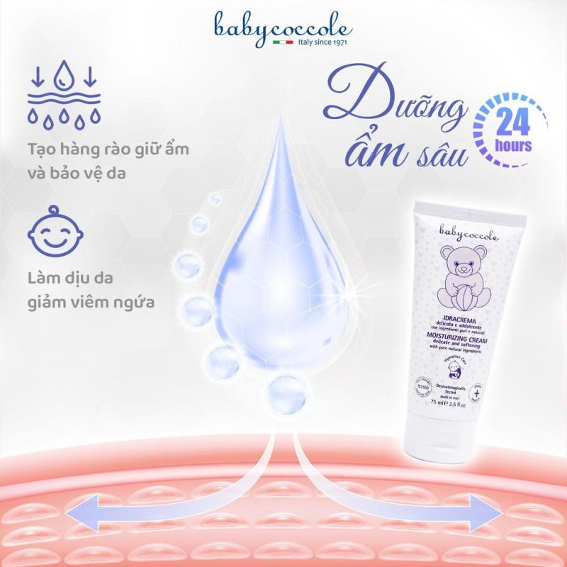 Kem dưỡng ẩm cho bé Babycoccole 0M+ dưỡng da trẻ em & em bé từ sơ sinh chiết xuất hạnh nhân