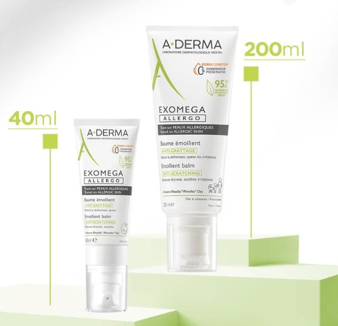 Kem dưỡng ẩm, giảm khô ngứa cho da rất khô, viêm da cơ địa A-Derma Exomega Allergo Emollient Balm