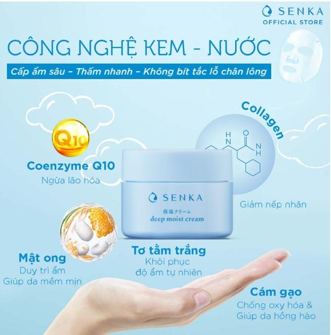 Kem dưỡng cấp ẩm chuyên sâu Senka Deep Moist Cream