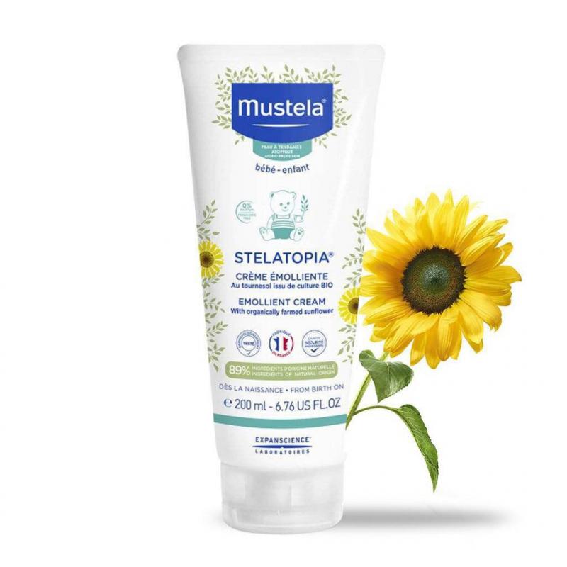 Kem dưỡng da mặt và cơ thể cho trẻ sơ sinh & em bé da chàm thể tạng Mustela 200ml