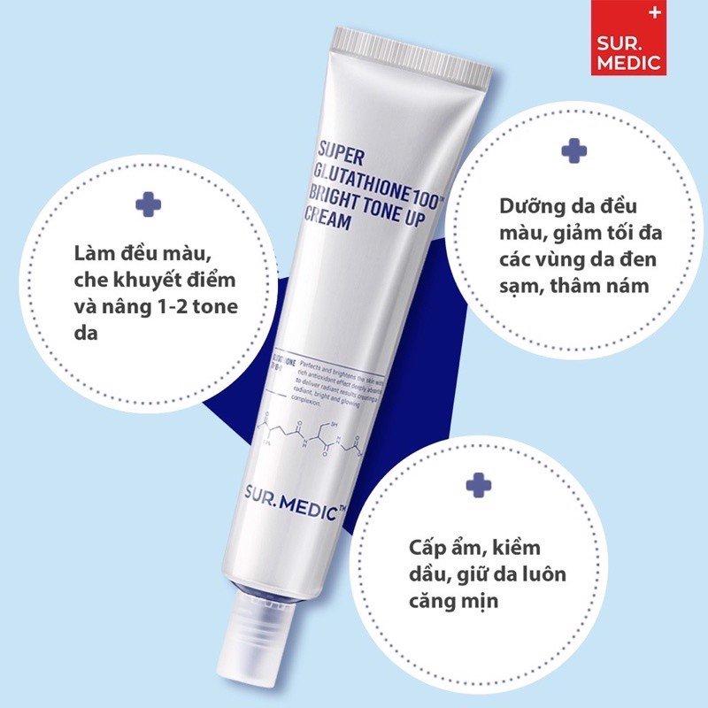 Kem dưỡng Surmedic Super Glutathione 100 Bright Tone Up Cream